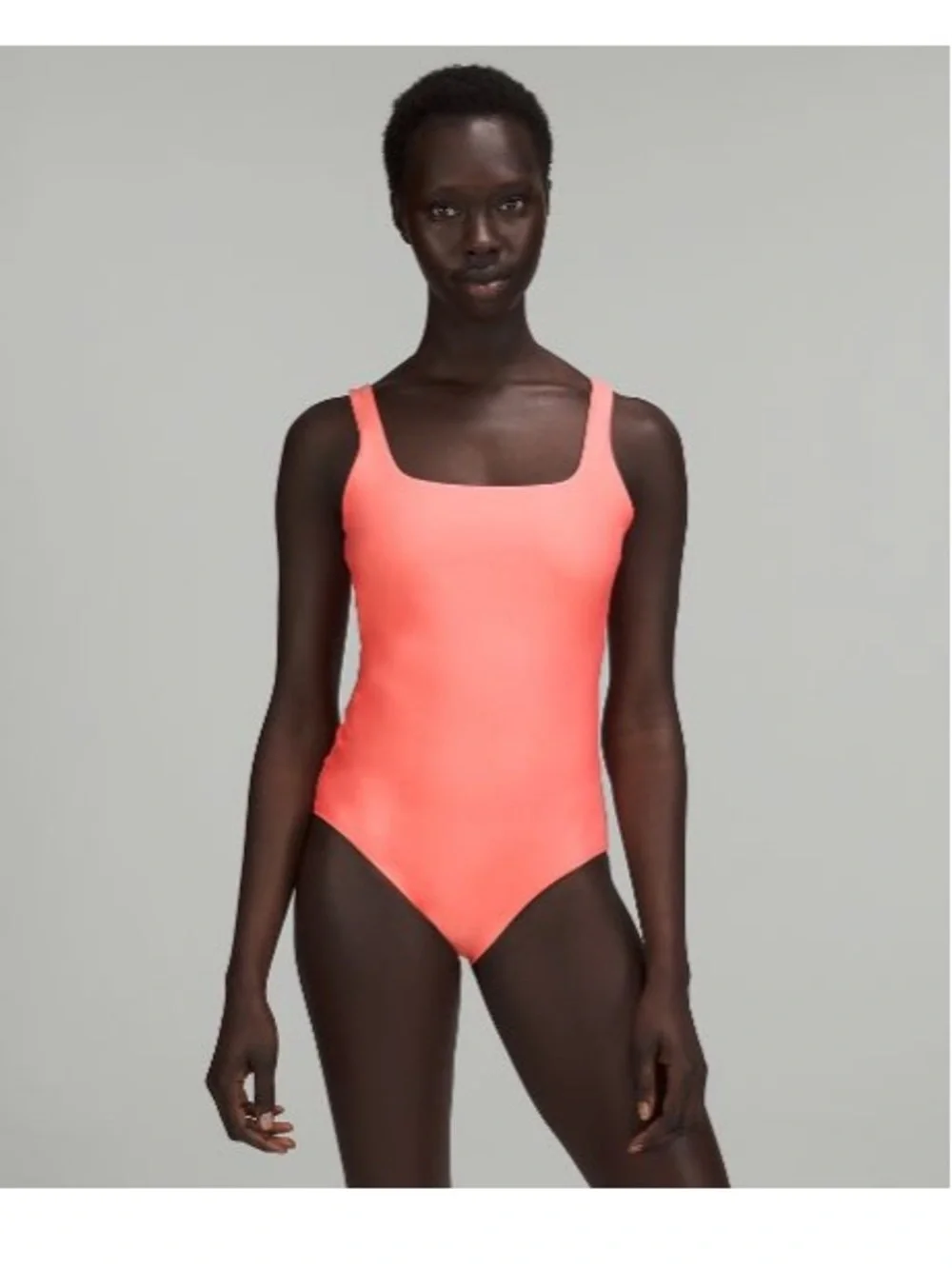 Square-Neck One-Piece Swimsuit - Raspberry Cream
